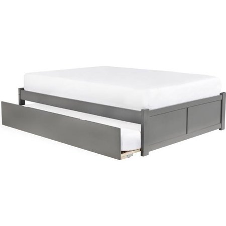 ATLANTIC FURNITURE Atlantic Furniture AR8032019 Concord Full Platform Bed with Flat Panel Foot Board & Twin Urban Trundle Bed - Grey AR8032019